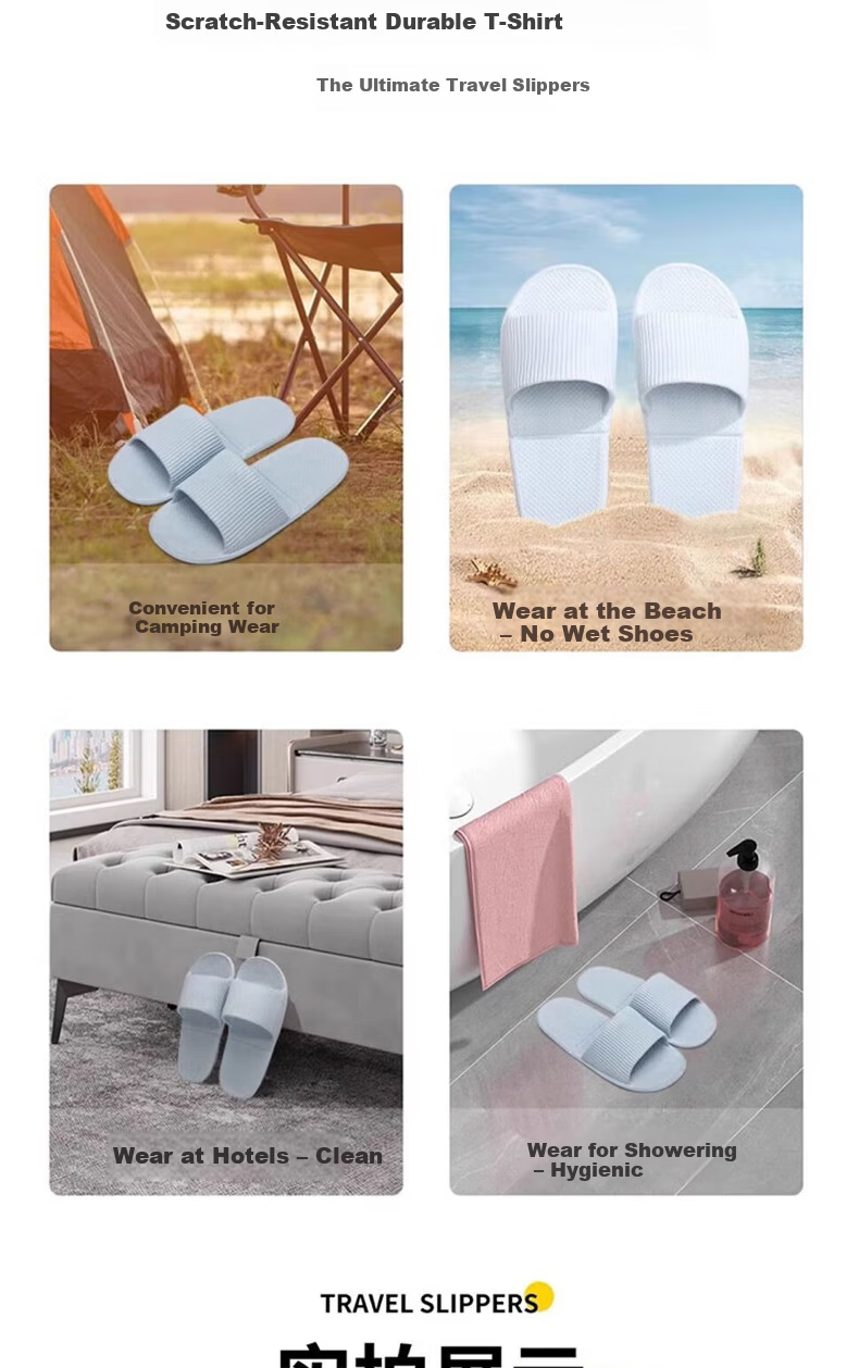 BWNK Foldable Travel Slippers Lightweight Unisex Non-Slip Shower Sandals Portable Couple Hotel Beach Disposable Slippers 4