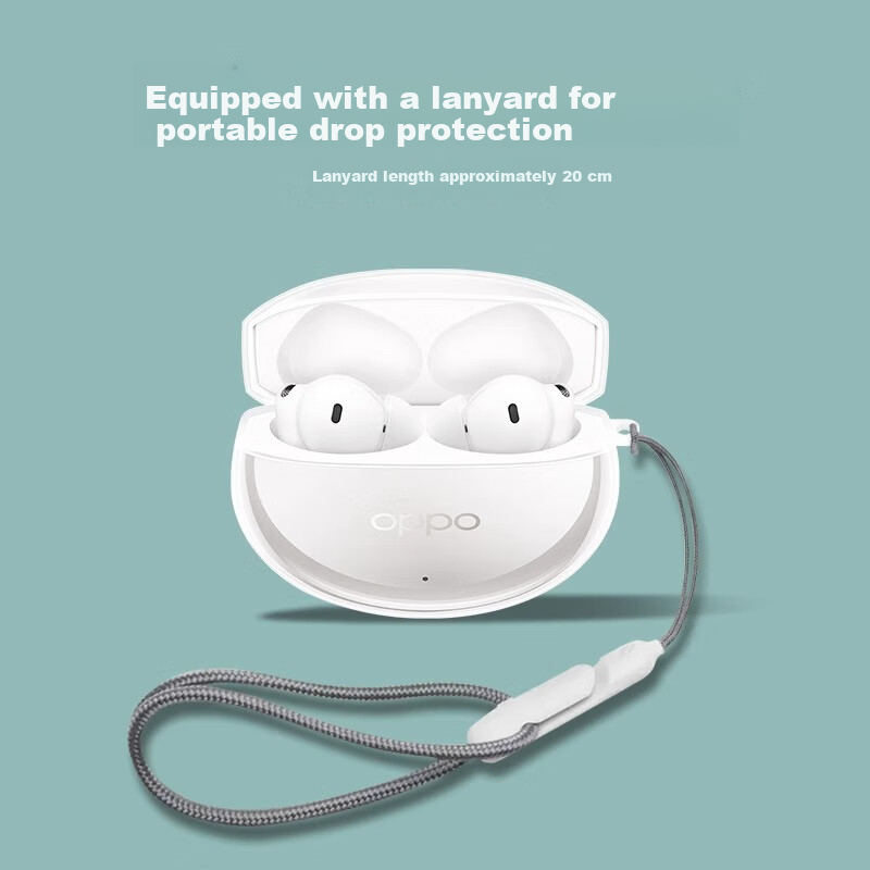Beiyipin Protective Case for OPPO Enco Free4 Wireless Bluetooth Earphones, Full Coverage Shockproof Ultra-Thin Transparent High-Transparency Crystal Clear Charging Case Cover 7