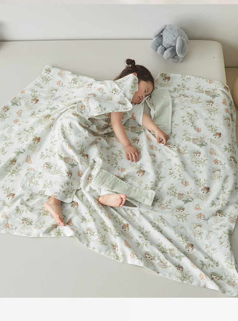 MUJI A-Class Baby Grade 100% Cotton Four-Layer Gauze Blanket Nap Towel Pure Cotton Children's Quilt 120*150cm 5
