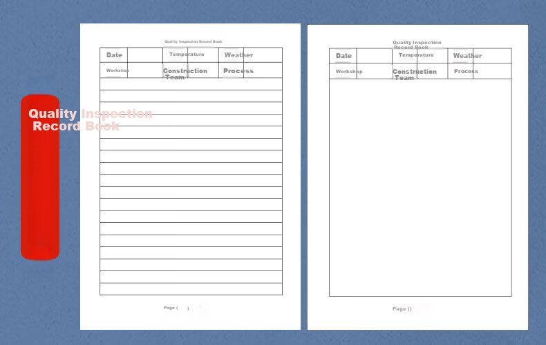 SIMAA A4 Thickened Construction Log 80g Double Adhesive Paper Building Site Engineering Unit Construction Record Book Diary Supervisor Safety Book Single-Sided 40 Sheets/Book 5-Pack 8