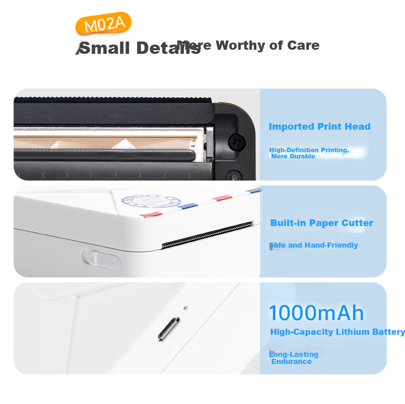 MR.IN M02S 2-Inch Ultra-Clear Error Correction Printer with Adhesive, for Primary And Secondary School Students' Mistake Organization And Copy-Free Tool, Compact Home Mini Thermal Learning Printer 15
