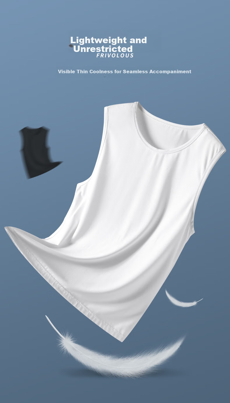 Baleno Men's Ice Silk Vest Summer Ice Cool Sleeveless Mesh Sports Breathable Quick-Dry Trendy Casual Tank Top 2