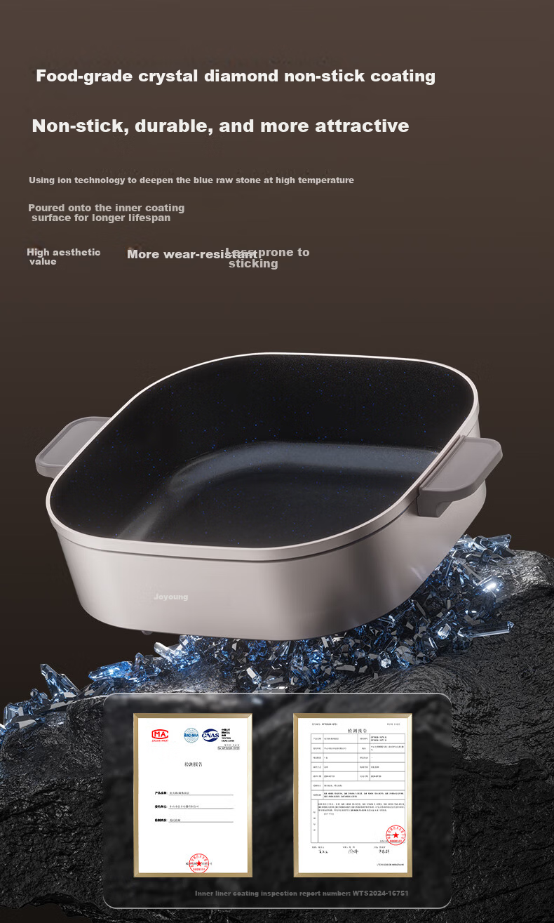 Joyoung IH Electric Hot Pot 2200W High Power Multifunctional 6L Split Electric Frying and Cooking Pot HG60-G3 15