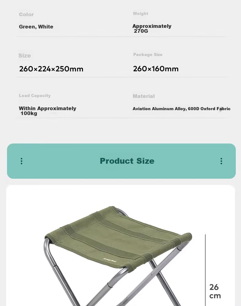 Shanfei Lightweight Folding Stool Handbag Portable Outdoor Camping Fishing Travel Chair 14