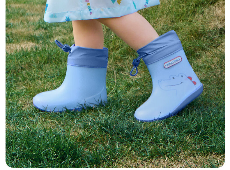 Nido Bear Kids Rain Boots Baby Non-Slip Waterproof Shoes Boys Girls School Shoes YX2601 Size 23 10