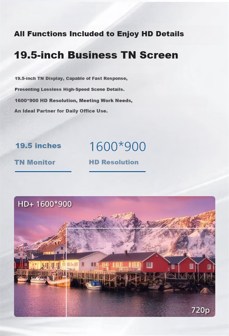 Lecoo Lenovo Laikuo 19.5-inch TN Panel Eye-care Low Blue Light Flicker-free Monitor HDMI+VGA Dual Interface Wall-mount Supported Computer Display B2022 4