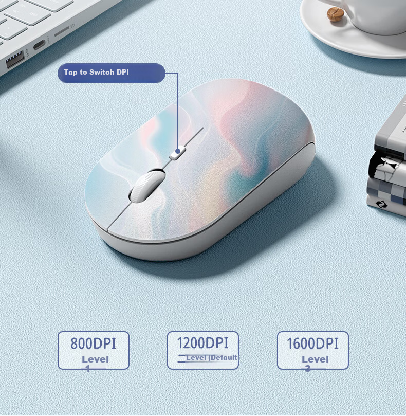 HP Wireless Mouse Chinese Style Silent Office Home Mouse for Women Laptop Dual Mode Bluetooth USB Plug and Play Rechargeable 7