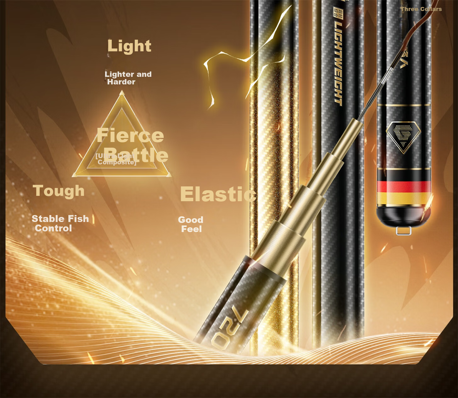 Leader Battle Ultra-Light Composite Fishing Rod Super Hard Carp Rod Hand Rod Pole Fishing Rod 8.1m 2