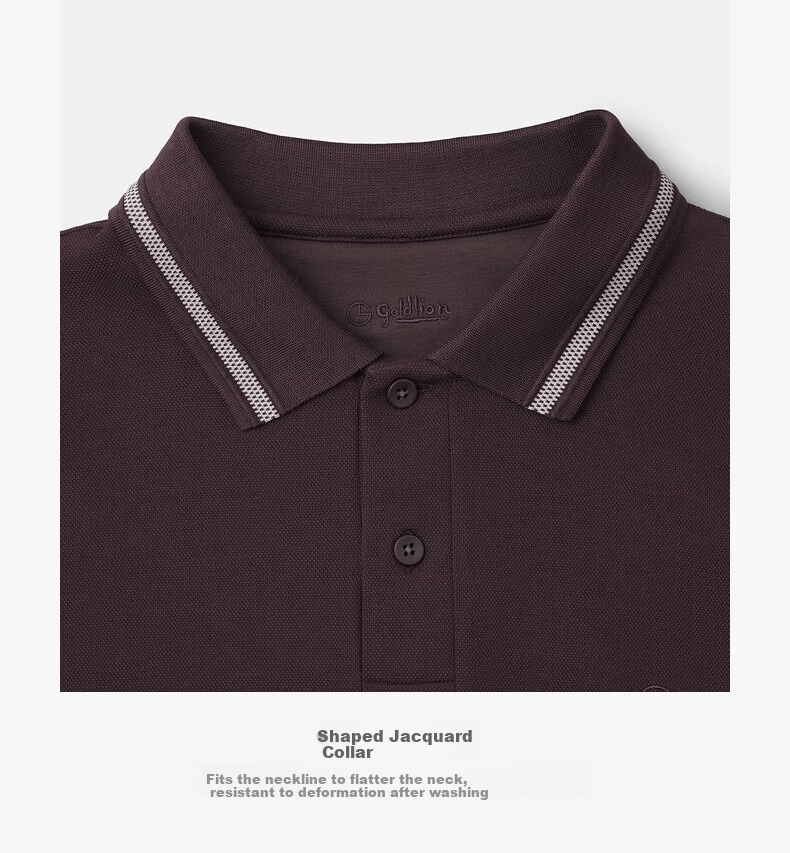 Goldlion [Wool Blend] 24 Autumn Winter Soft Skin-Friendly Business Long Sleeve Polo Shirt Men Dark Gray-78 XL 12