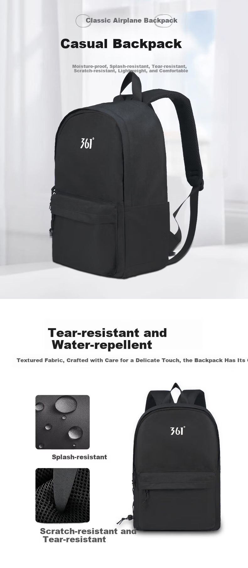 361° Men's Backpack Large Capacity Laptop Bag Business Commuter Travel Waterproof Lightweight School Bag 1