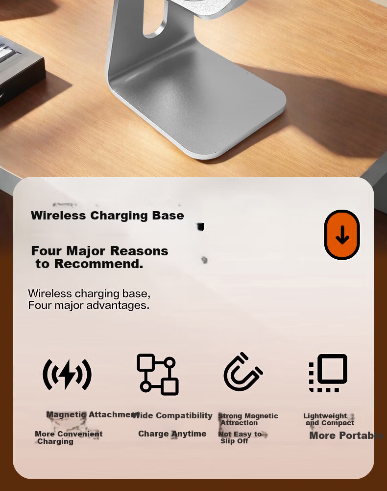 Chaofan Aluminum Alloy Magnetic Charging Dock Stand 2-in-1 for Honor Watch5/4/GS3/GS4 Smartwatch Charger Cable Holder 2