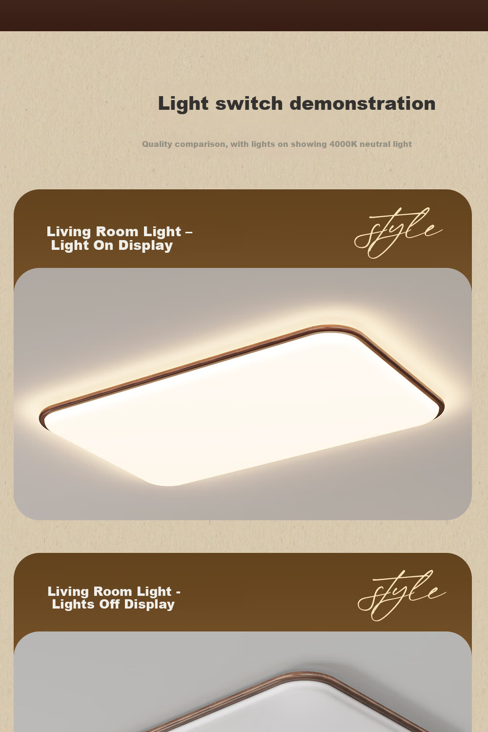 Kuka LED Ceiling Light Vintage Style Eye Protection Ultra-thin PRi Living Room Bedroom Lamp 40CM Round - Three Colors [Installation Included] 16