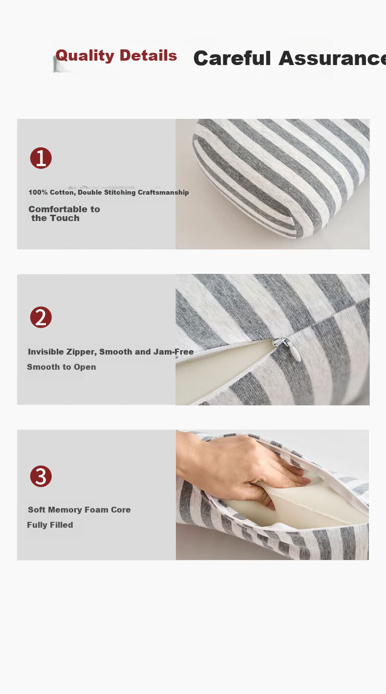 MUJI Workshop Fabric Lumbar Support Cushion for Office and Car Seats, Summer Backrest Waist Protector 8