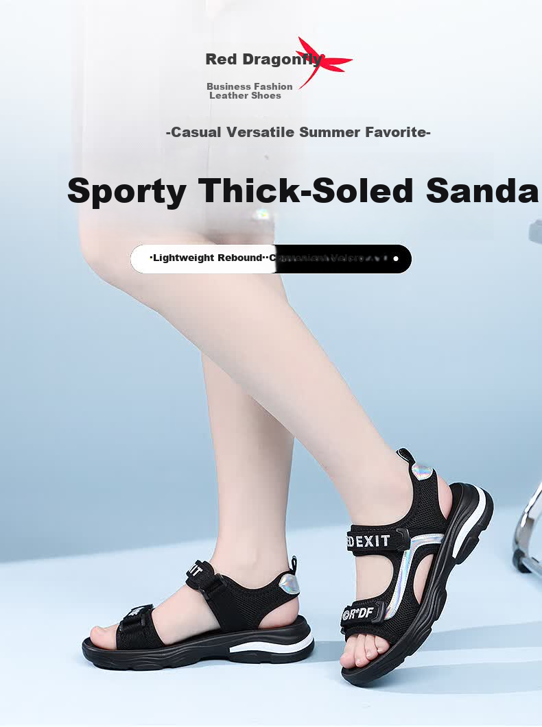 RED DRAGONFLY Women's Thick Sole Soft Sole Fashion Sandals Student Vietnamese Sports Beach Shoes WTK233831 1