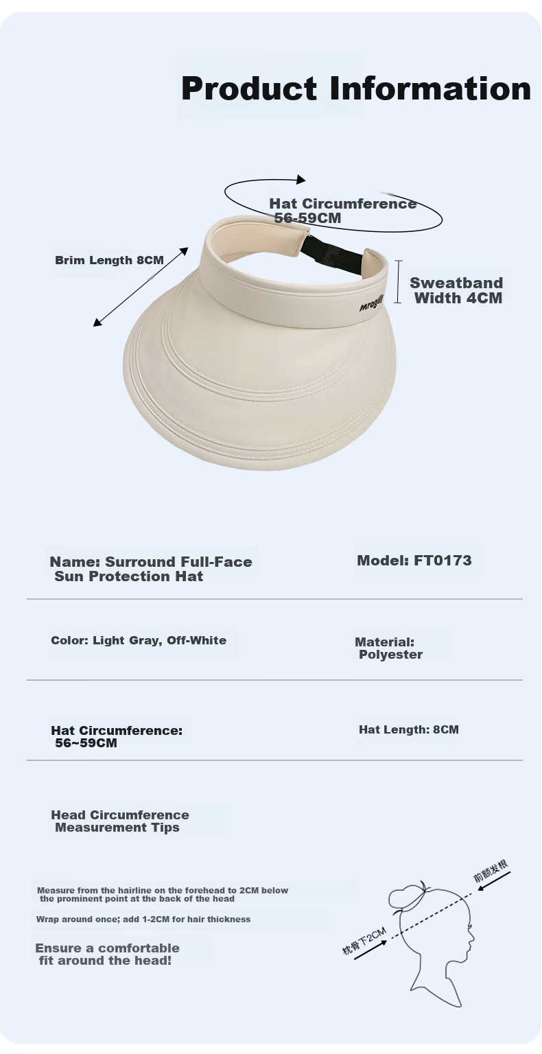 FitonTon Women's Summer Sun Protection Hat Outdoor Sunshade Running Open-Top Hat UV Protection Breathable 4