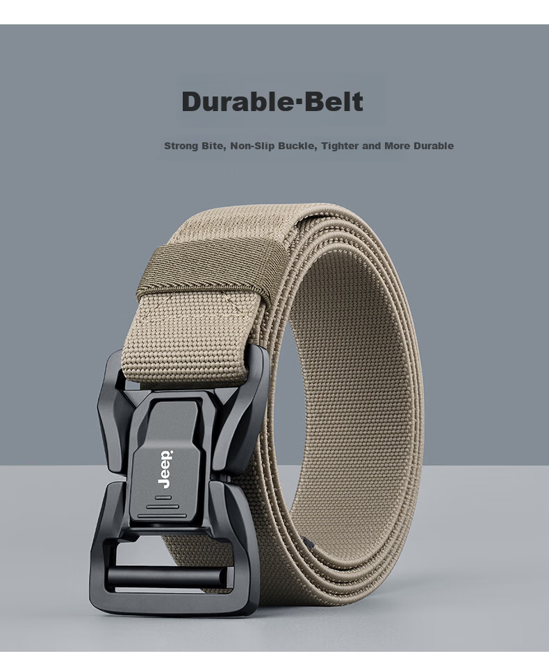 JEEP Outdoor Tactical Woven Belt for Men with Magnetic Buckle Nylon Military Training Gift for Boyfriend Husband Father Practical Birthday Present 2
