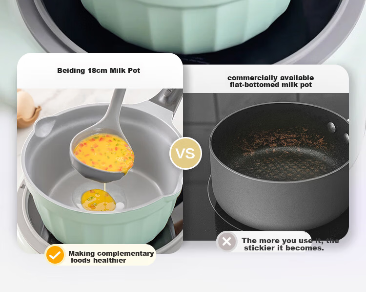 Buydeem 18cm Non-Stick Fluorine-Free Ceramic Milk Pot Soup Pot Baby Food Cooking Pot Small Goose Yellow 6