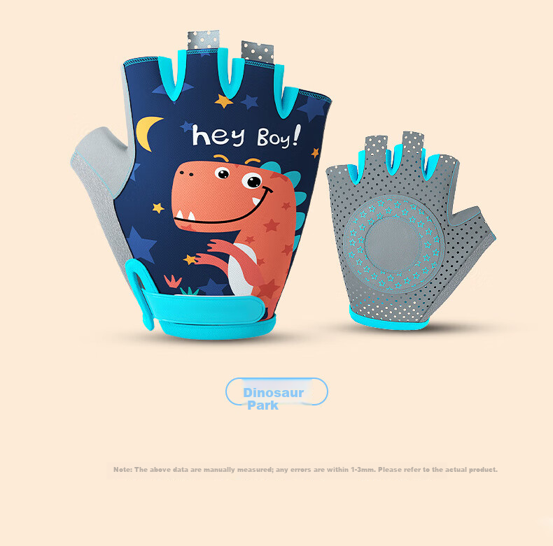 40,000 Kilometers Children's Sports Gloves Unisex Outdoor Half-Finger Breathable Cycling Roller Skating Anti-Slip Thin Anti-Blister Blue 9