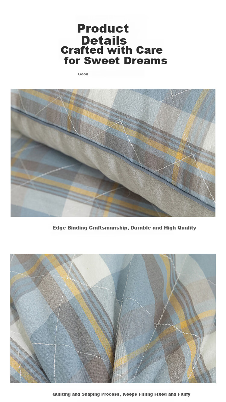 MUJI Workshop Muji Fabric Pillow Core Cotton Home Neck Protection Hotel Pillow Adult Sleeping Special Low Blue 9
