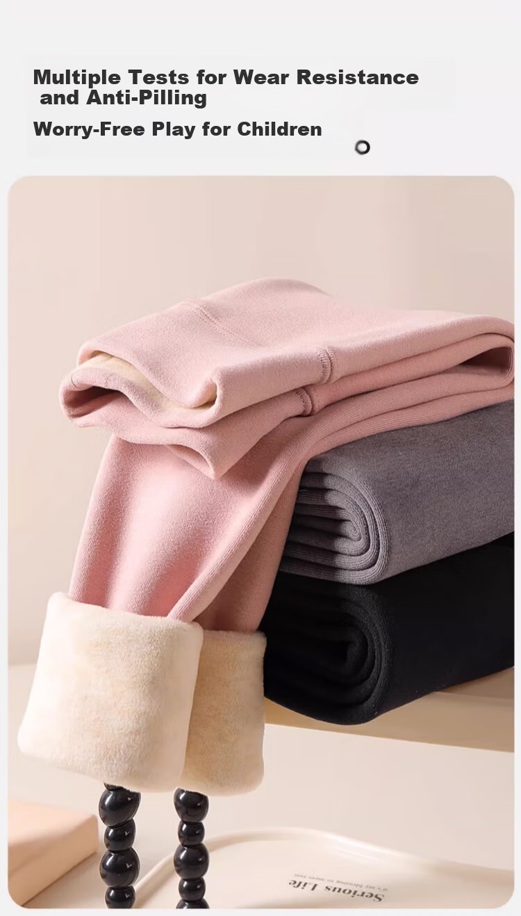 Langsha Children's Leggings Girls Autumn Winter Fleece Thickened Warm Pants 8