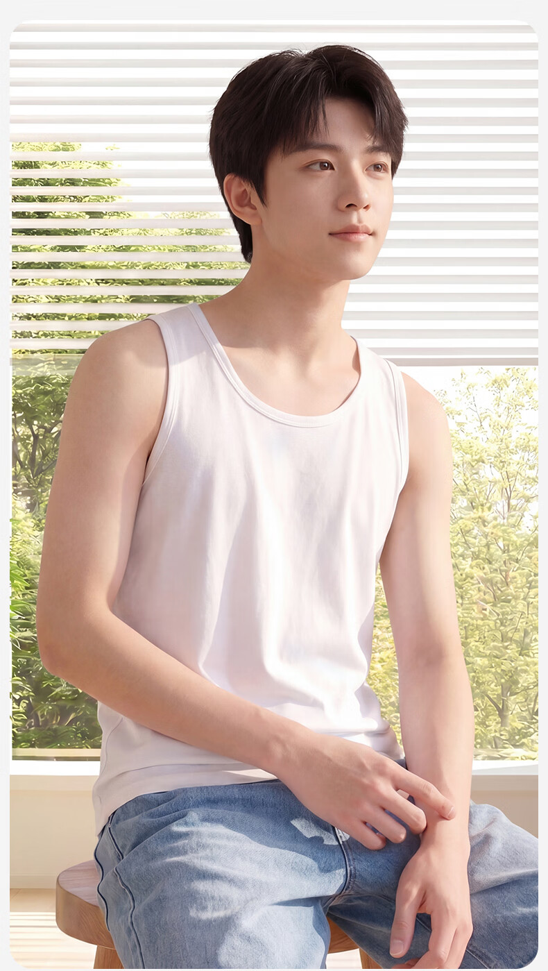 Dingguagua Teen Boys Cotton Vest A-Class Breathable Sleeveless Undershirt for Ages 12-16 Junior High Large Size 11
