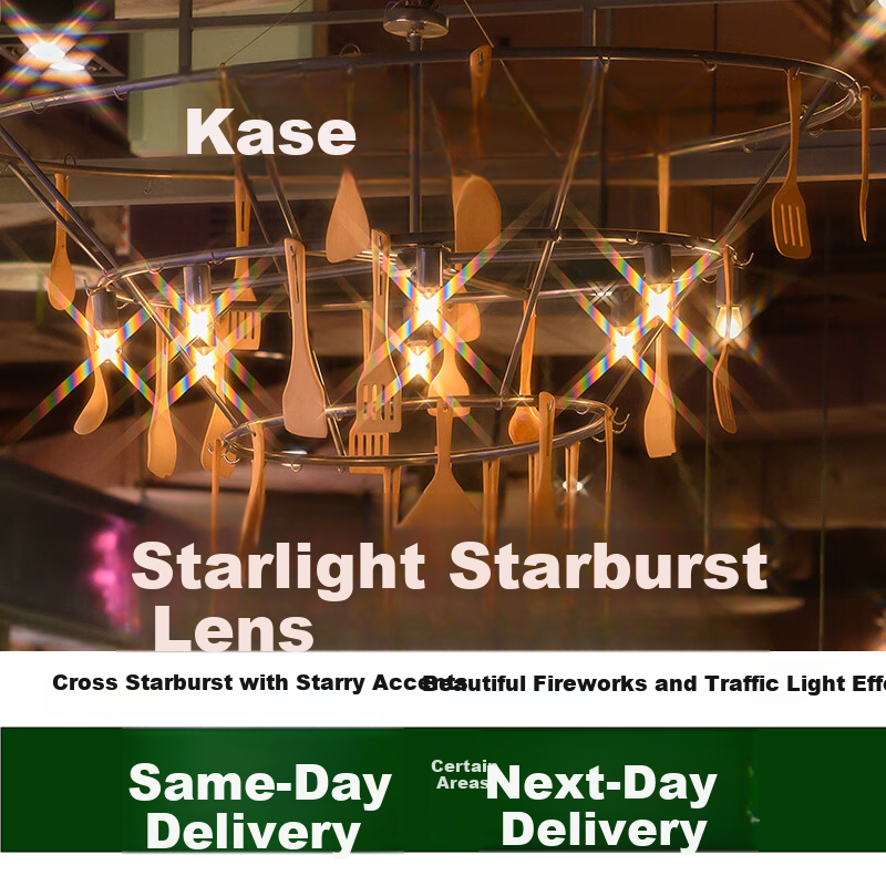 Kase Starburst Lens 77mm Adjustable Four-Line Short-Line Scattering Filter for Night Scene, Car Lights, Fireworks, and Starry Highlights
