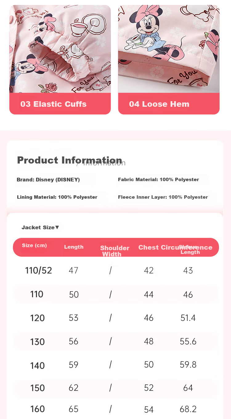 Disney Baby Children's Jacket, Autumn And Winter Three-In Coat, Two-Piece Set, 2026 Spring And Autumn New Cotton Jacket, Fleece Lining 6