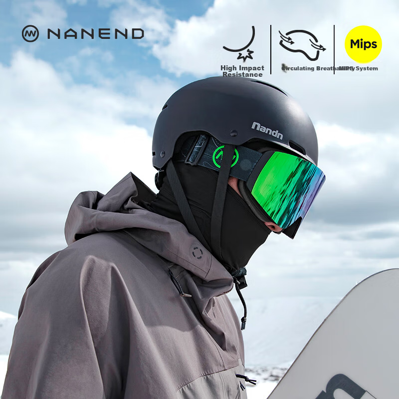 Nanen Ski Helmet Unisex MIPS Impact Protection Single Double Board Warm Breathable Integrated Snow Helmet