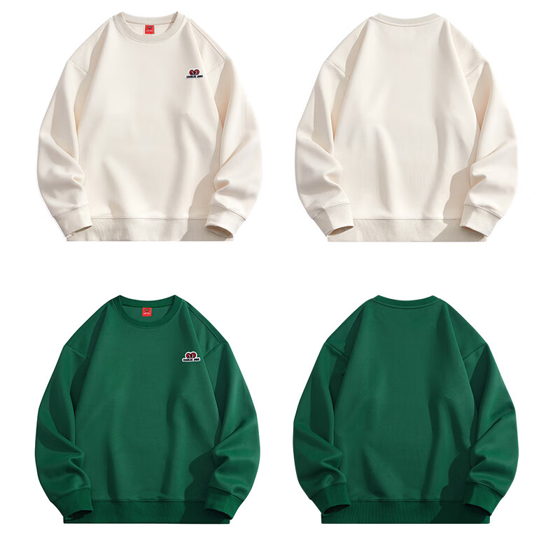 Chaersitaoxin [Bailu & Wang Churan Same Style] Sweatshirt Unisex Couple Heart Embroidery Base Layer, Pink, Size L 19