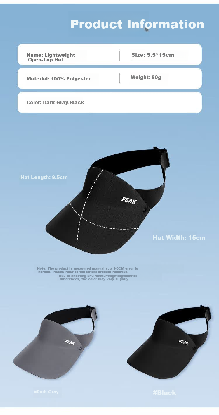 Peak Sunshade Hat Large Brim Integrated Sun Protection Hat Seamless Foldable Outdoor Sun Hat Open Top Hat for Cycling and Fishing 14