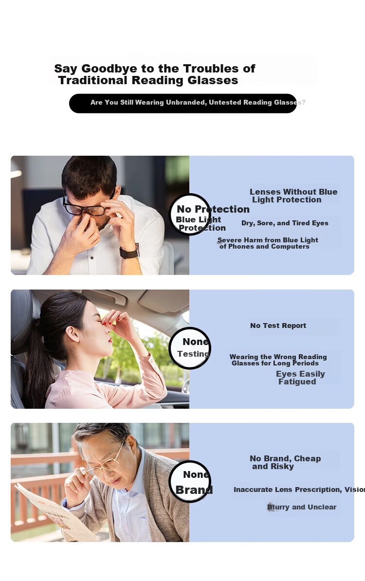 Fenchi Reading Glasses for Men And Women, Natural Crystal Lenses, Wear-Resistant, Ultra-Light Memory Titanium Frame, Business And Fashionable Presbyopic Glasses 6