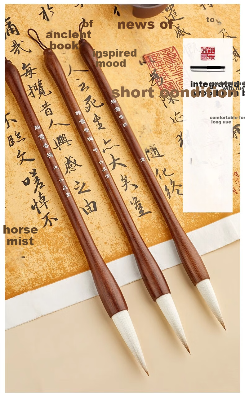 Liupintang Professional-Grade Wolf Hair Calligraphy Brush Set for Large, Medium And Small Sizes, Regular Script, Adult Beginners, Chinese Painting, Calligraphy Practice, Soft Brush [Feihuyaoming 3 Pieces] 5