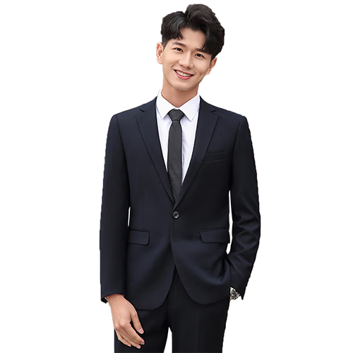 ROMON Men's Business Suit Slim Fit Groom Best Man Wedding Formal Wear