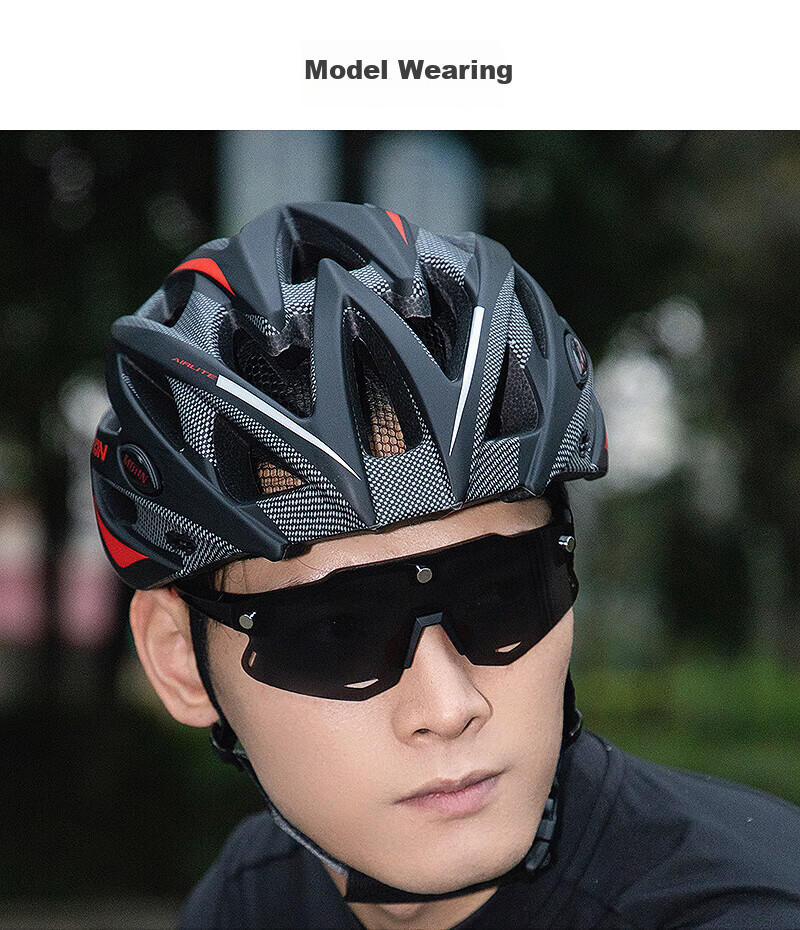 MOON Integrated One-Piece Mountain Bike And Road Bike Helmet, Safety Gear for Men And Women, Sun Protection Breathable Black M 5