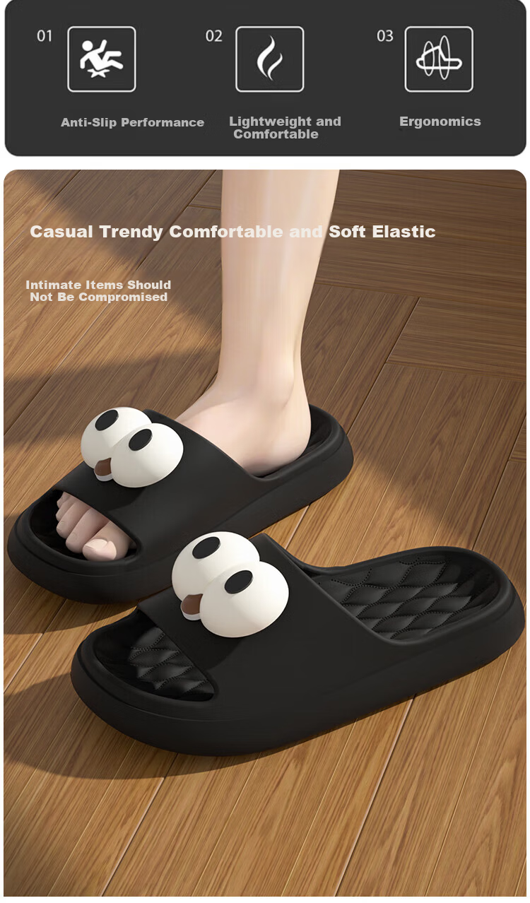Qiumuxi Thick Sole Slippers Men Outdoor Non-Slip EVA Soft Comfortable High-Value Outdoor Couple Women's Sandals 2
