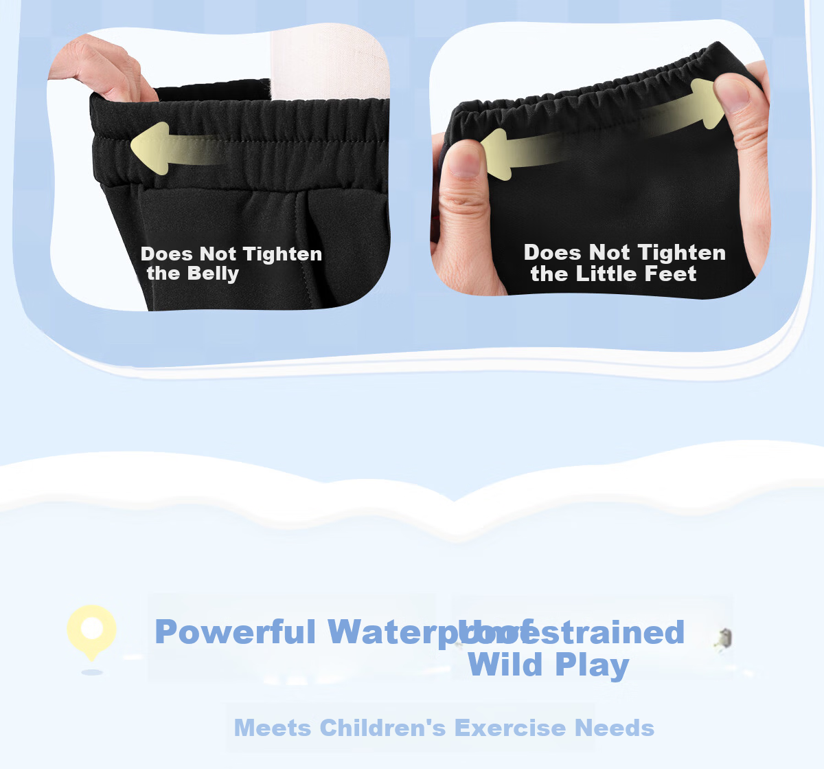 TonLion Kids Fleece-Lined Winter Pants, Unisex Waterproof Windproof Woven Work Trousers, Black, Size 150 7