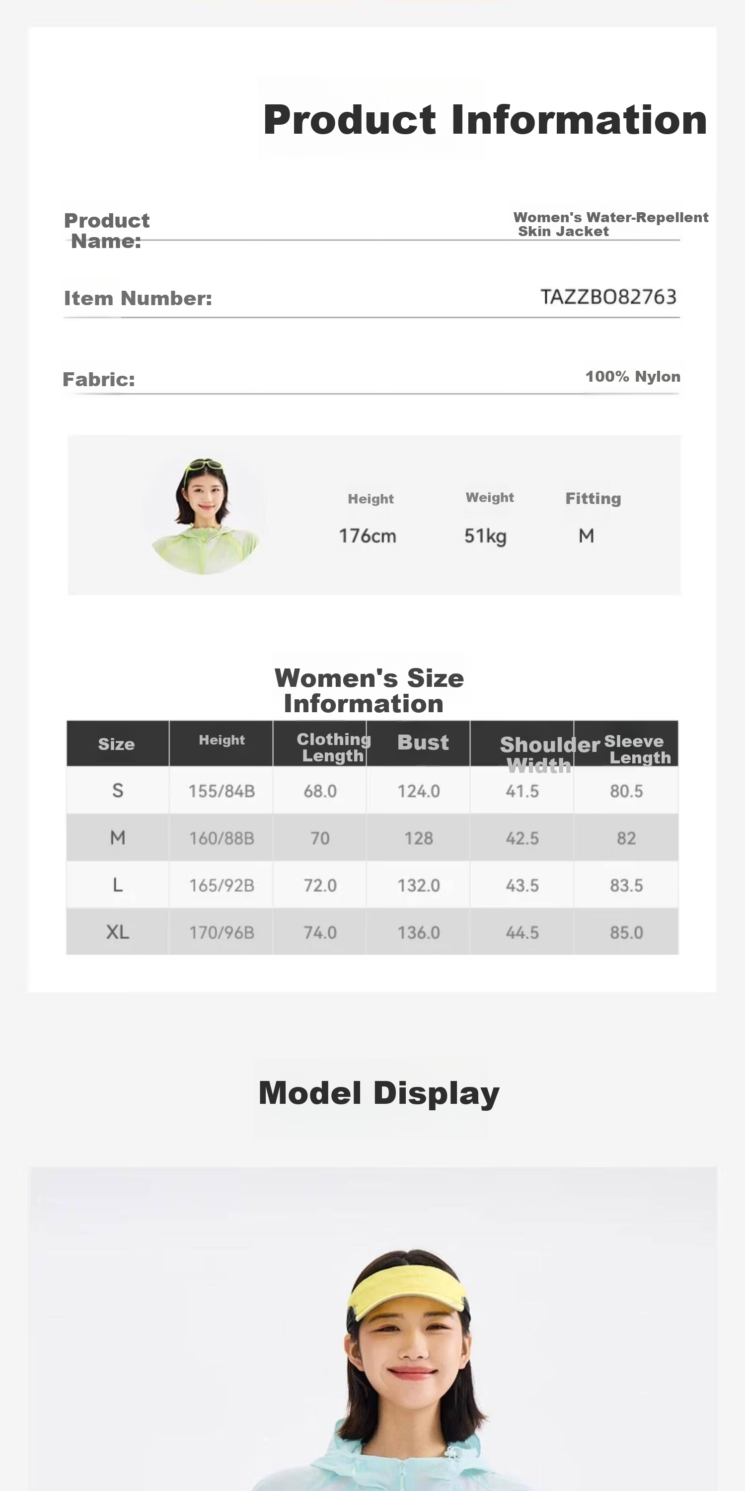 TOREAD Original Yarn Sun Protection Jacket Outdoor Sports Stretch Water-Repellent Skin Jacket Lightweight Women's Coat Light Khaki/Beige M 11