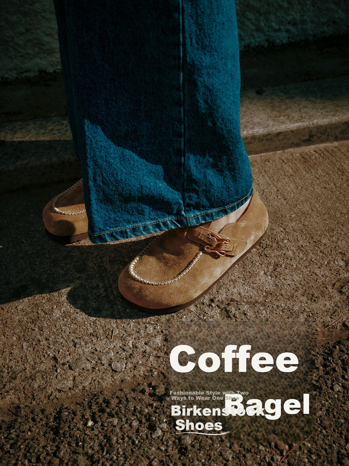Sasa Su [Celebrity Style] Spring Summer New Coffee Bagel Two-Wear Half-Slip Birkenstock Elevated Loafers for Women 1