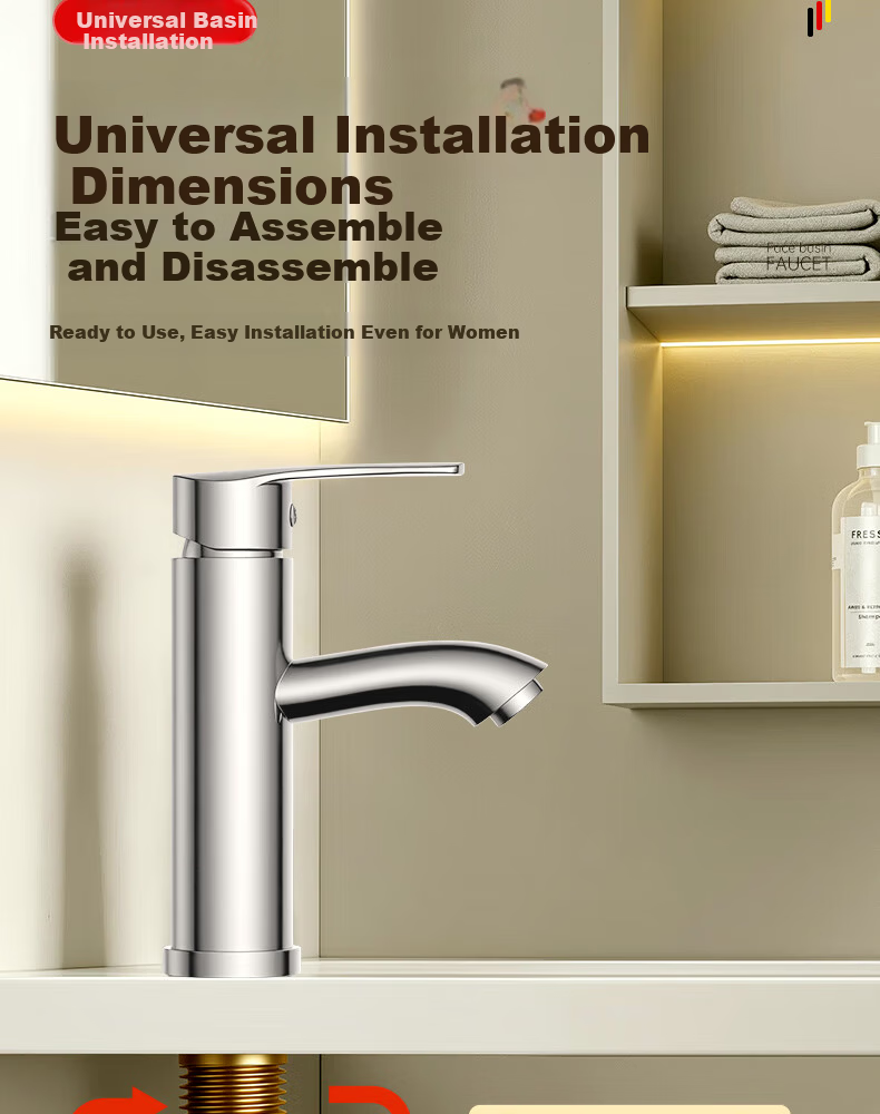 Yipinyinxiang Bathroom Faucet, Hot And Cold Basin Tap, Double Or Triple Hole Washbasin Faucet, Bathroom Tap 24