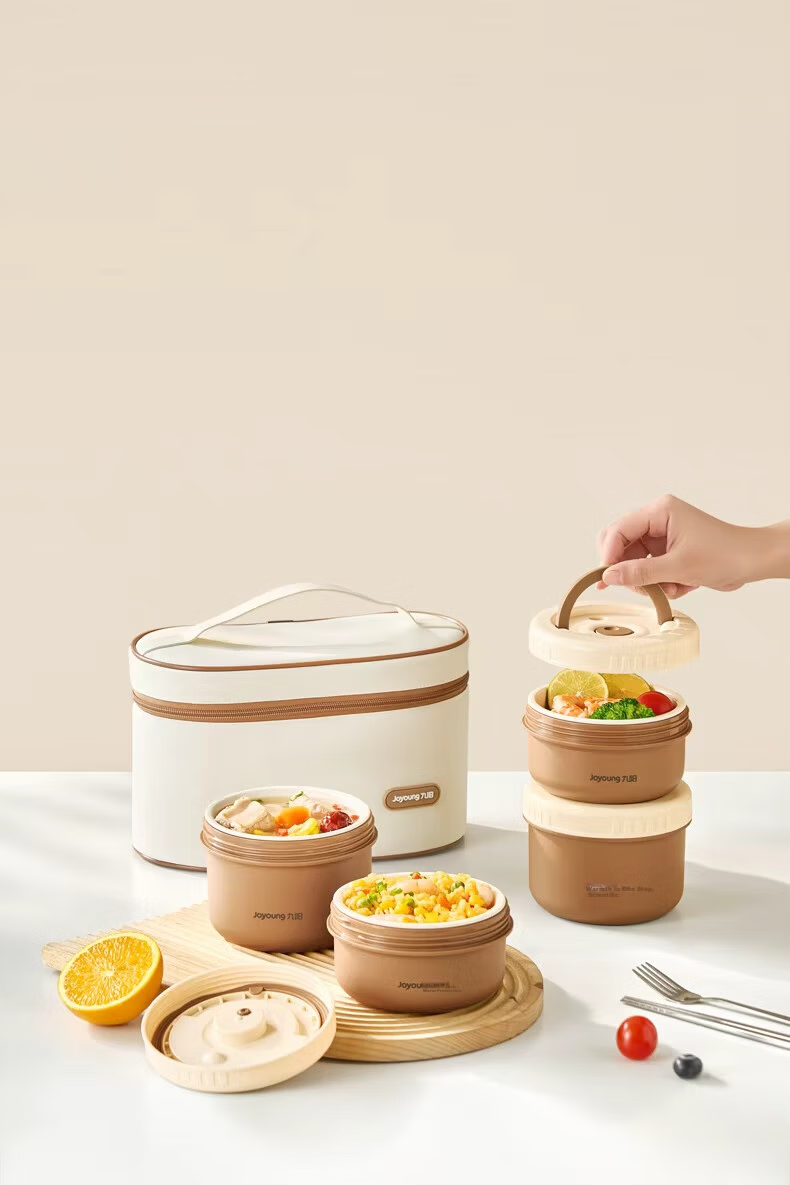 Joyoung Ceramic Lunch Box with Microwaveable Inner Container Portable Bento Box 1L for Office Workers and Students 13