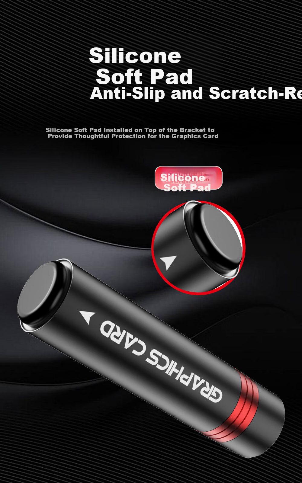 JEYI GPU Support Bracket for 40/50 Series Graphics Cards, Fan Slot Support, Seaview Desktop PC Case, Cylindrical Magnetic Base, Adjustable Height, Aluminum Alloy Material 3