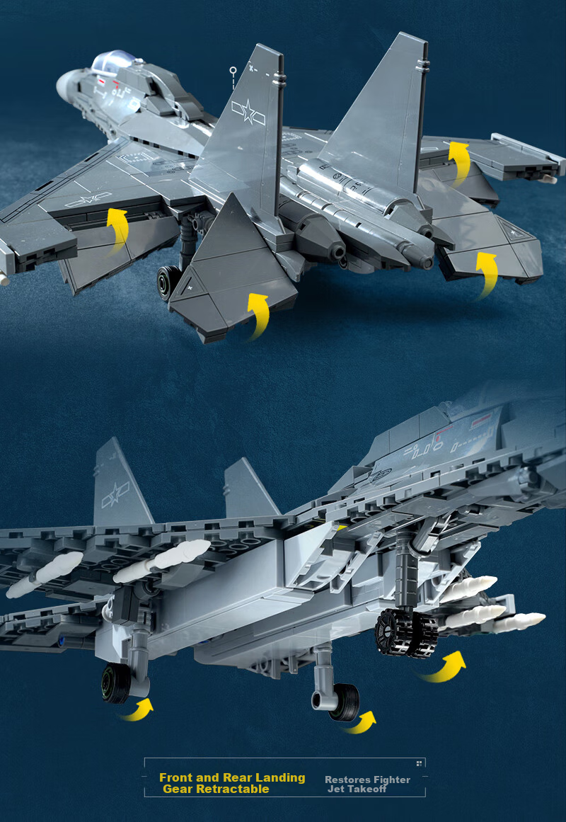 Keeppley Building Blocks J-16 Fighter Jet Military Toy Model Birthday Gift for Boys 7