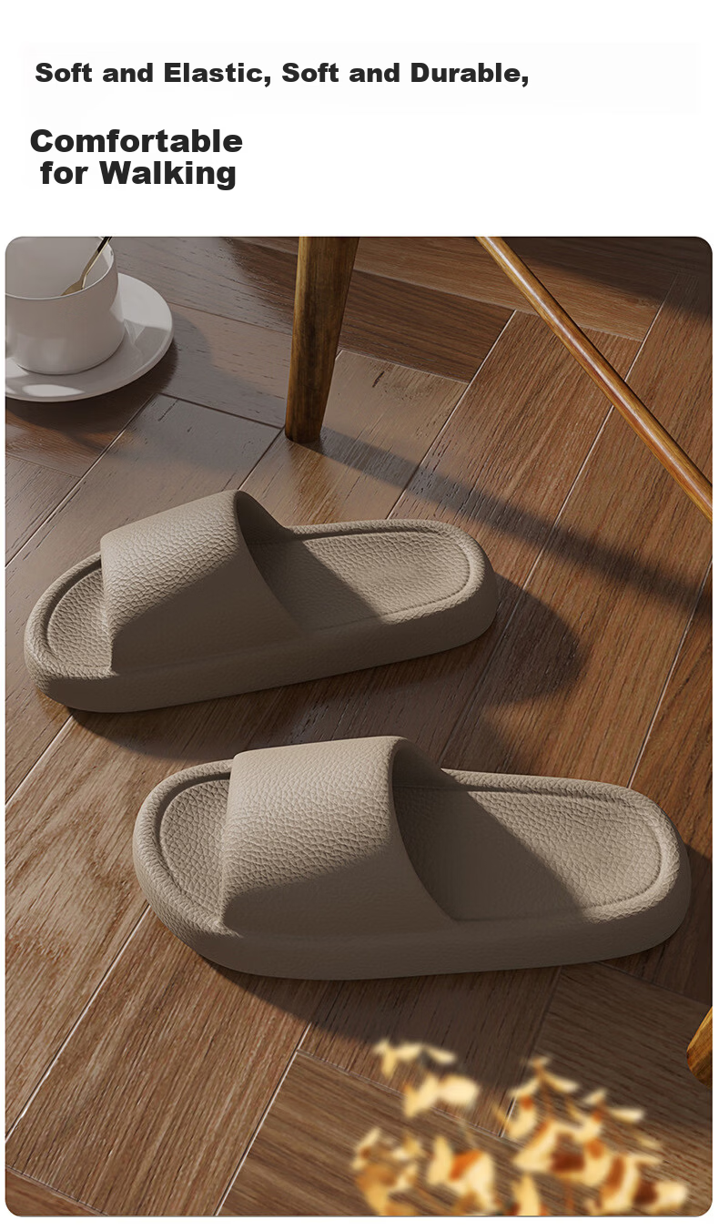 Ganmai Men's Summer Indoor Home Bathroom Non-Slip Thick Sole Slippers, Dark Brown, Size 42-43 5