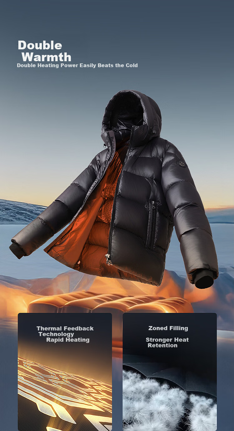 BOSIDENG Unisex Puff Winter Goose Down Thickened Hooded Extra Long Mall Style Down Jacket 3