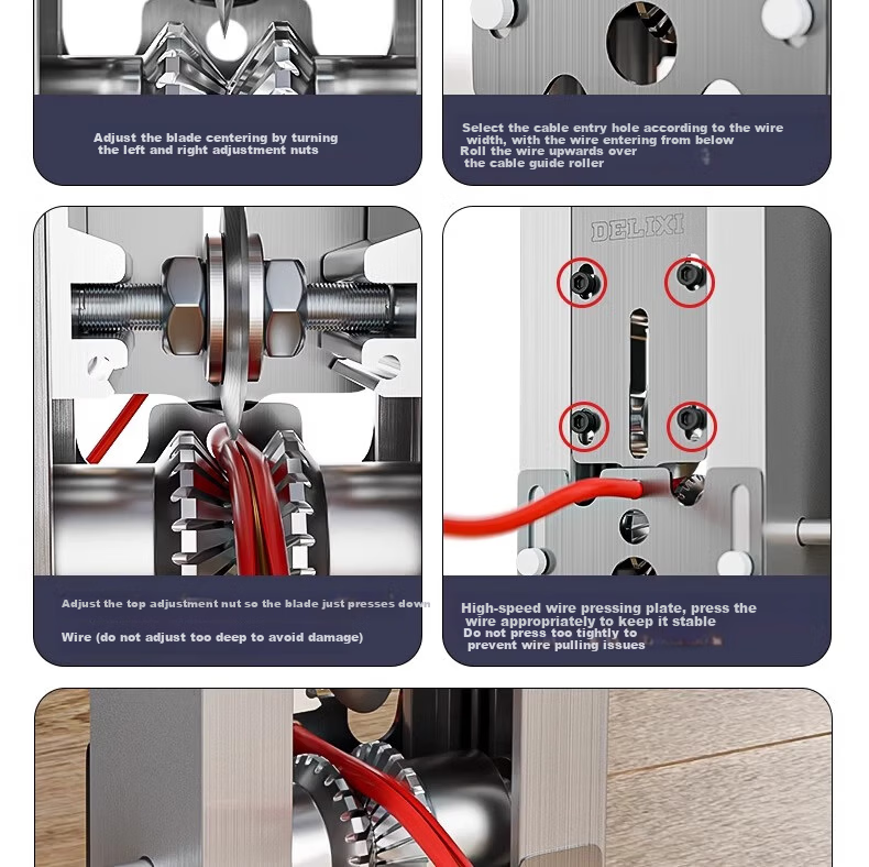 Delixi Electric Wire Stripping Machine Household Copper Wire Peeling Tool Cable Stripper Peeler Device 23