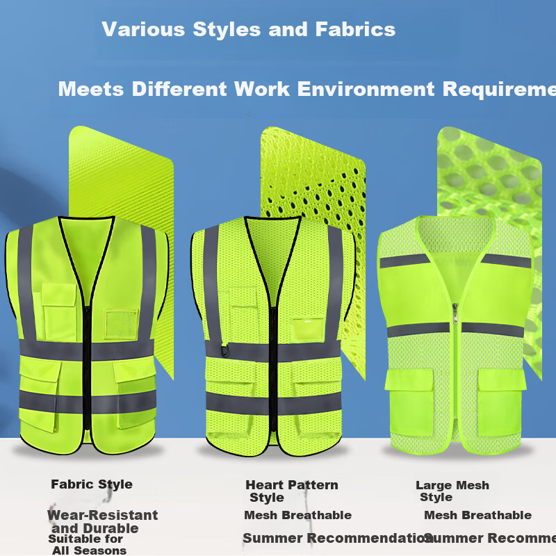 Haoma Reflective Vest Safety Workwear Construction Site Vest Vehicle Inspection Logistics Worker Reflective Jacket Thickened Multi-Pocket - Red [Same/Next Day Delivery]