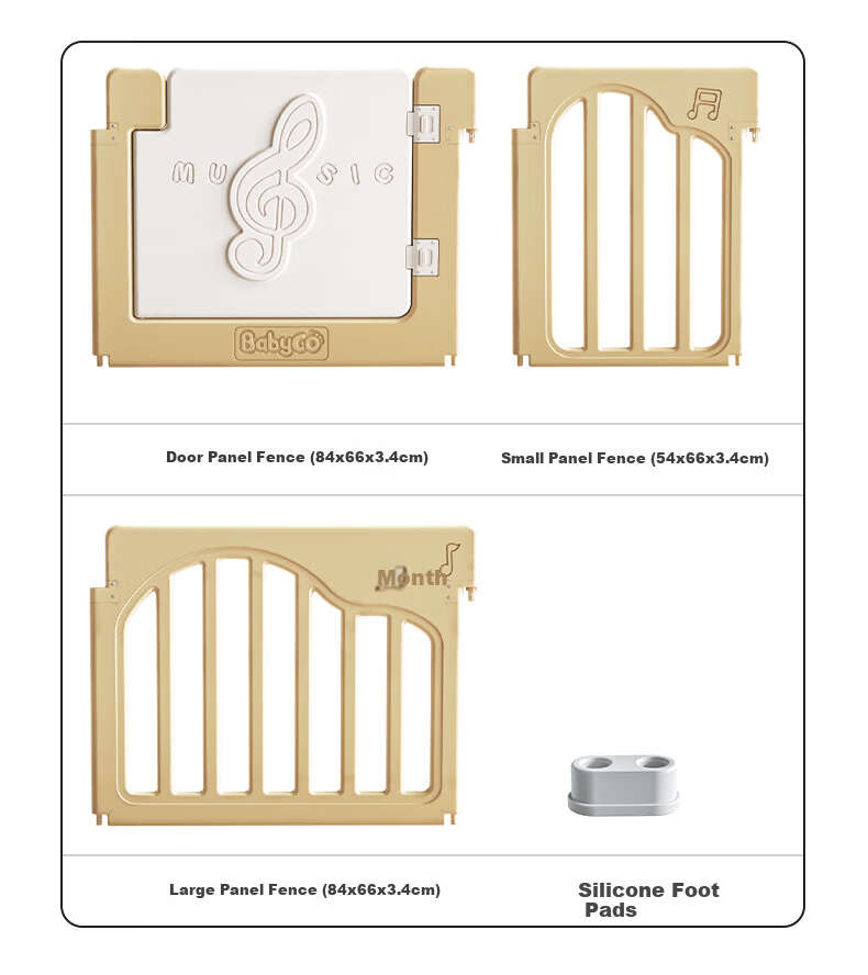 BG-BABYGO Musician Playpen Baby Crawling Mat Integrated Baby Safety Fence Indoor Home Child Barrier 17