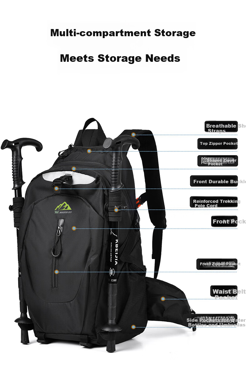 361° Outdoor Water-Repellent Large Capacity Hiking Backpack Unisex School Bag 2026 New Model 13