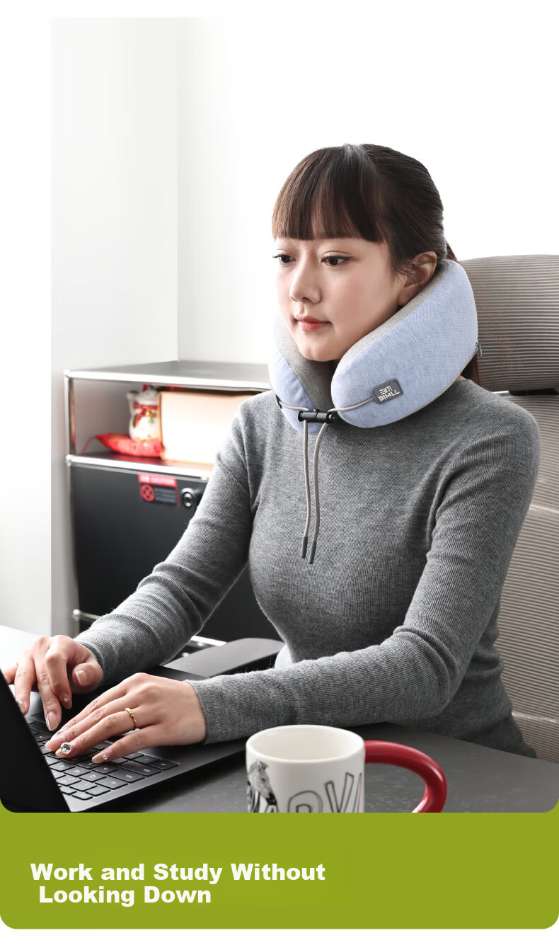 BIMLL U-Shaped Neck Pillow Memory Foam Travel Pillow Portable Neck Support Cushion for Sleeping 6