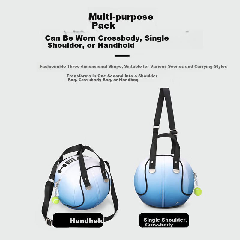 HEAD Large Capacity Crossbody Bag Unisex Shoulder Bag New Commuter Cylinder Fashion Tennis Shape Bag